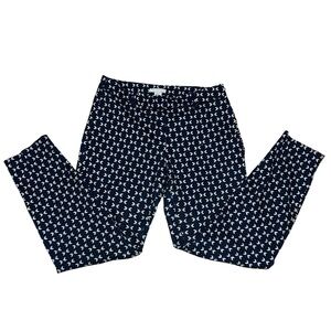 H&M Navy Blue & White Patterend Tapered Trousers 
Size 6